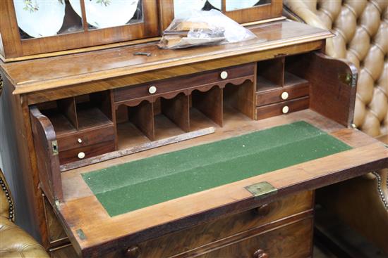 A 19th century mahogany secretaire bookcase, H.7ft 2.5in.